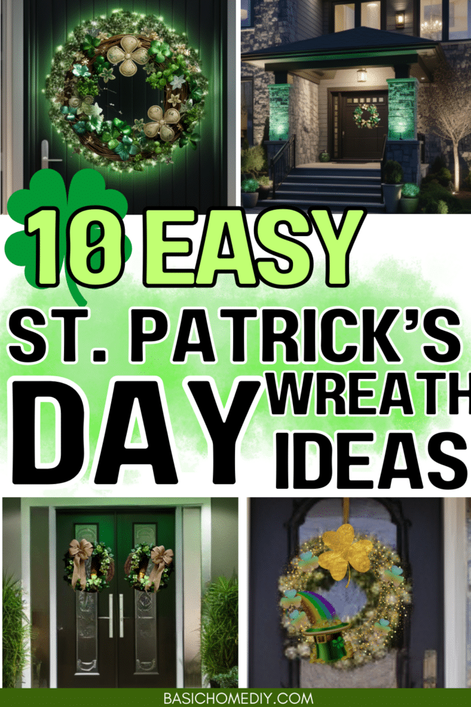 Easy St. Patrick's Day Wreath Ideas to Decorate Your Home pins 1