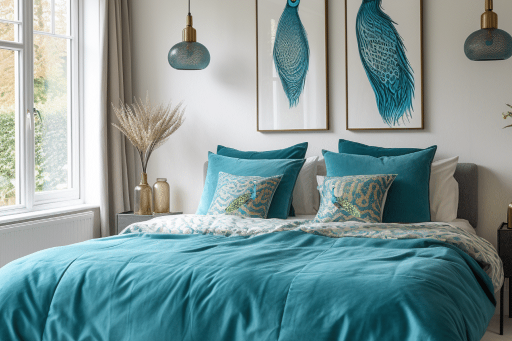 Peacock bedroom decor ideas for couples