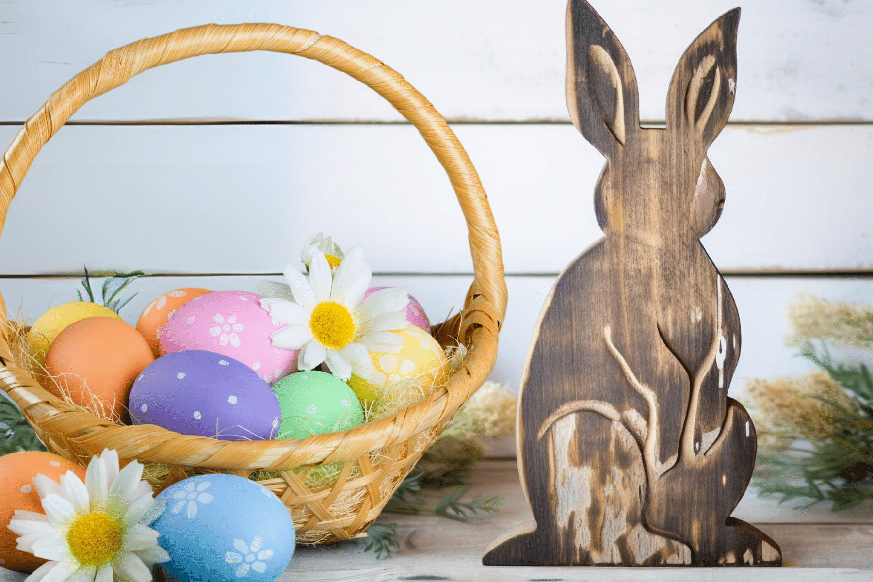 Rustic Farmhouse Easter Decor Ideas Wooden Bunny Silouhette