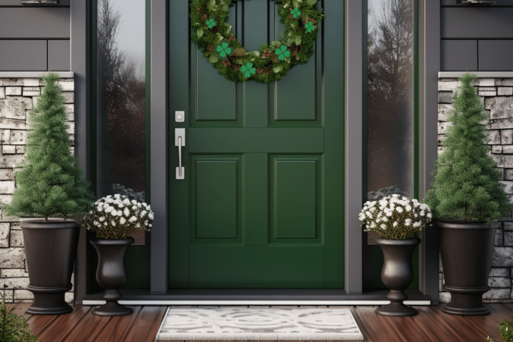 St. Patrick's Day Decor Ideas front door wreath