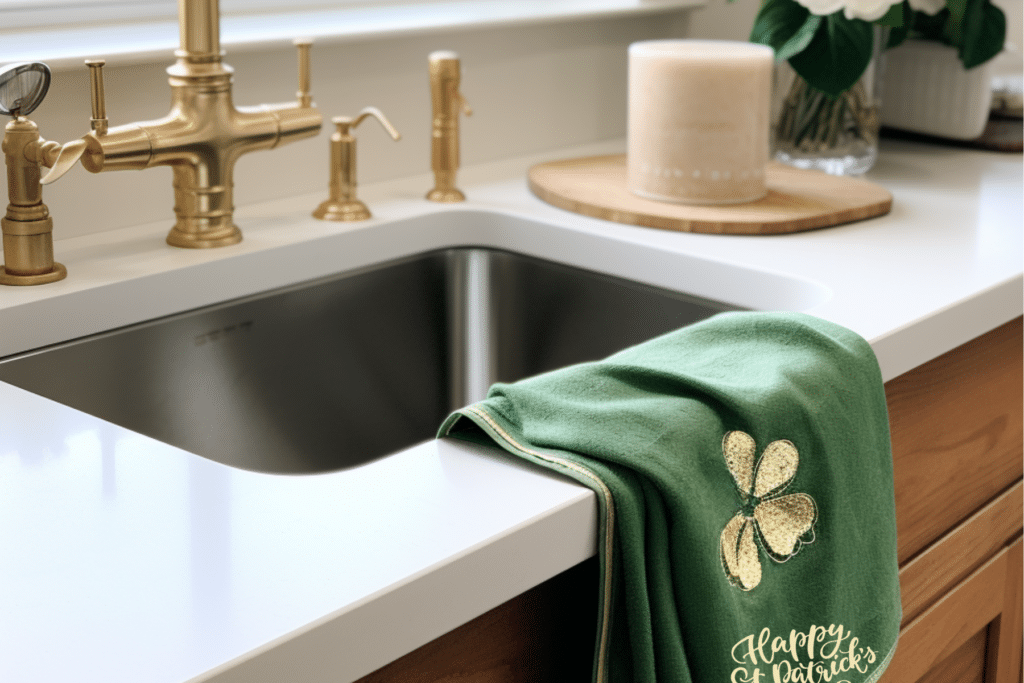 St. Patrick's Day Decor Ideas kitchen towel