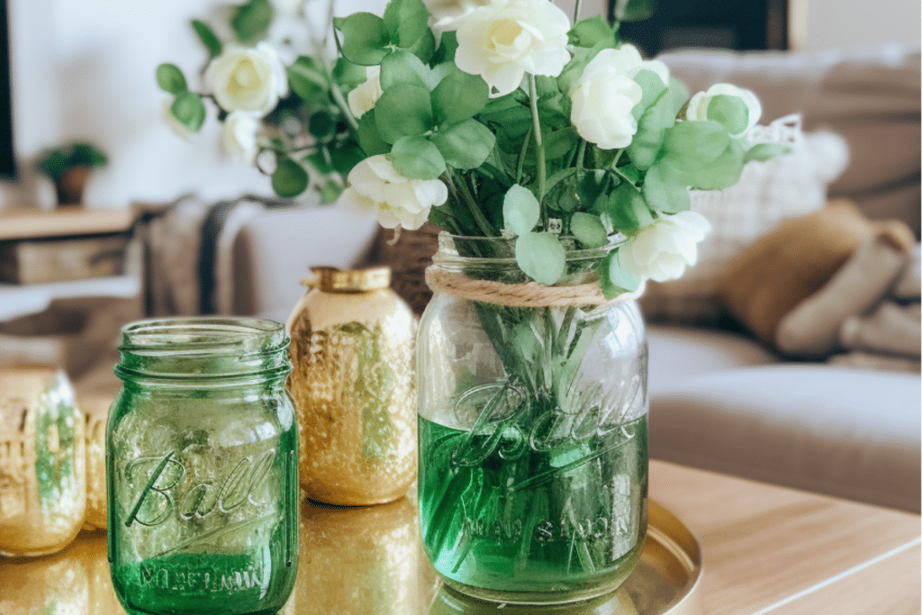 St. Patrick's Day Decor Ideas mason jars