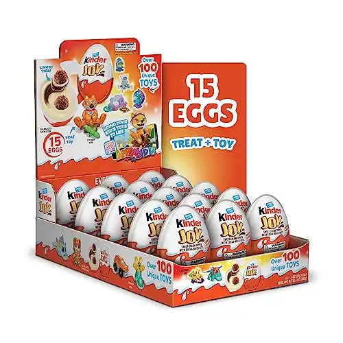 Kinder Joy Eggs, Bulk 15 Count Pack, Treat Plus Toy, Sweet Cream and Chocolatey Wafers, Individually Wrapped, Valentines Day Gift, 10.5 oz