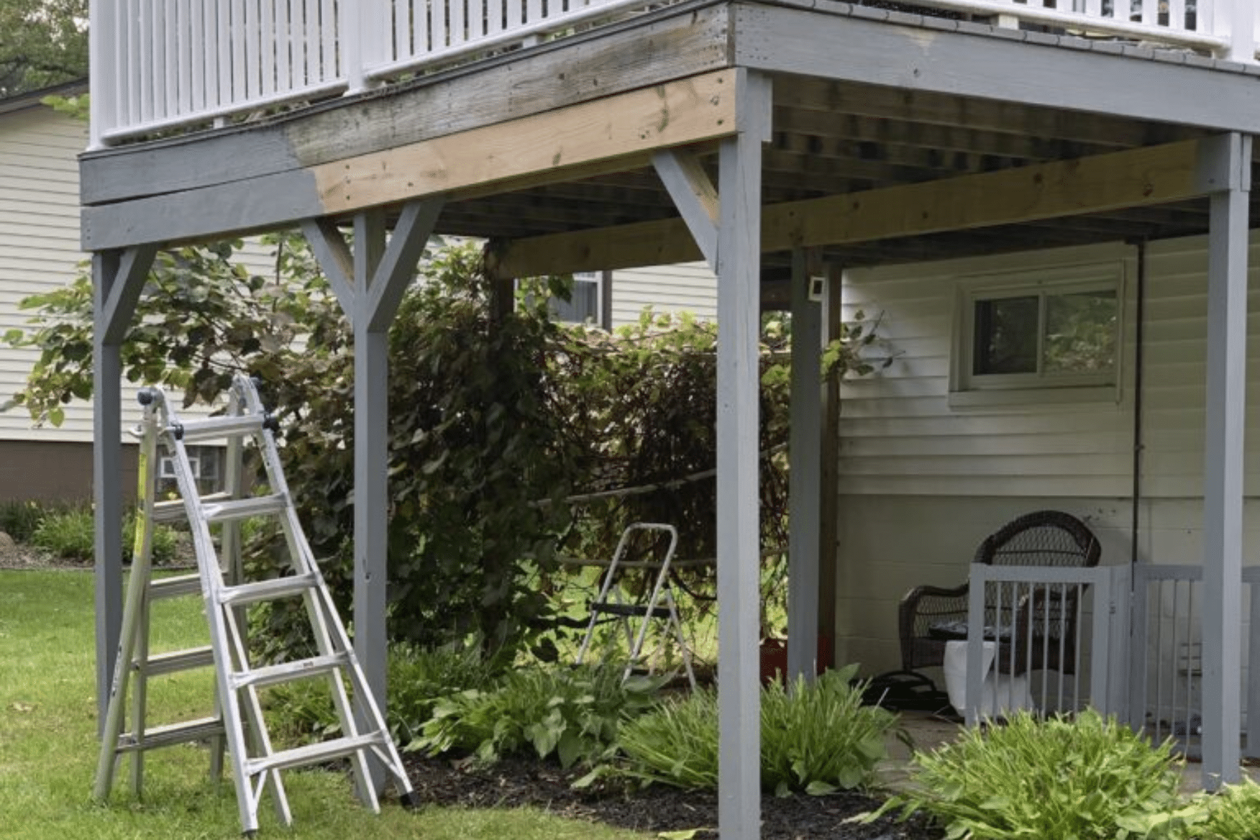 During Repaint Outdoor Decks From Front Project