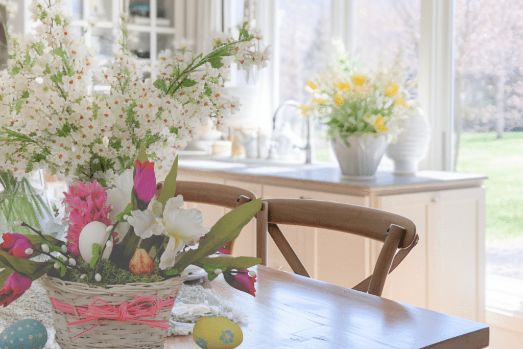 Easter Kitchen Decor Ideas floral arrangement