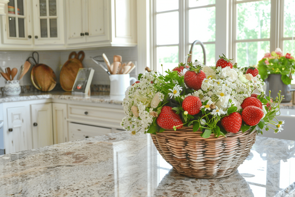 Cheerful Strawberry Kitchen Decor Ideas Centerpiece