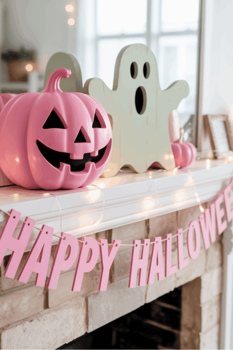 Pink Halloween Decor for the living room