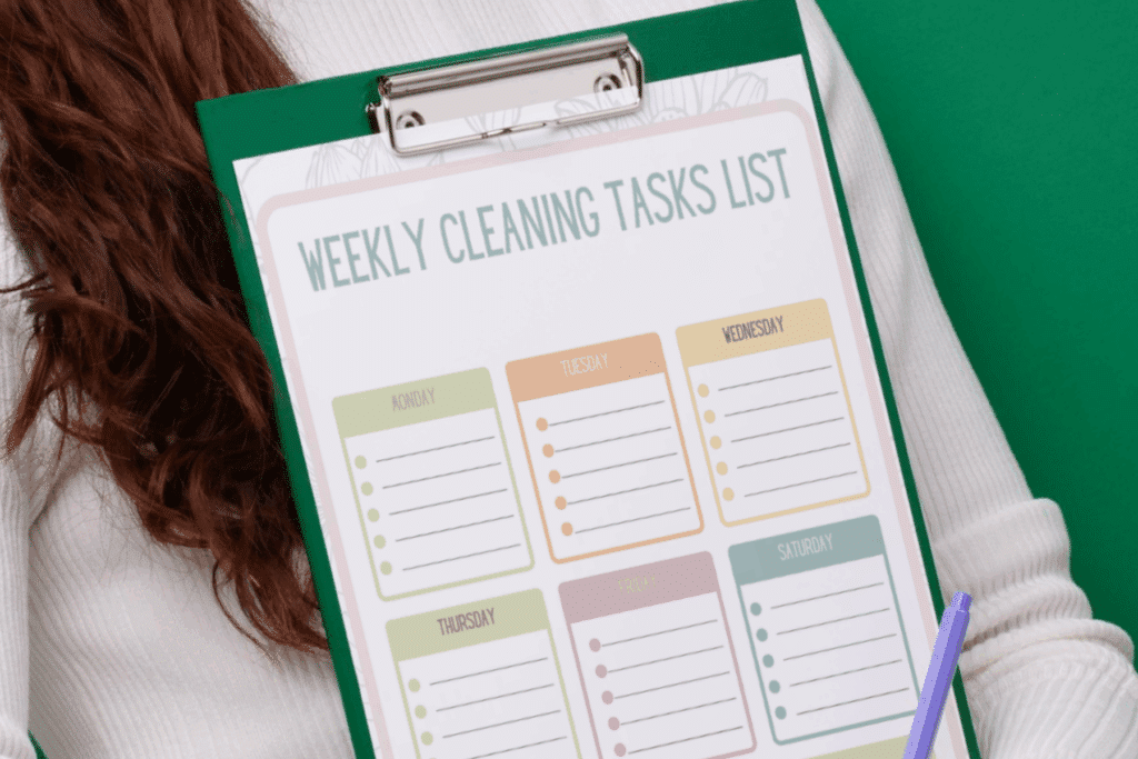 weekly tasks cleaning list