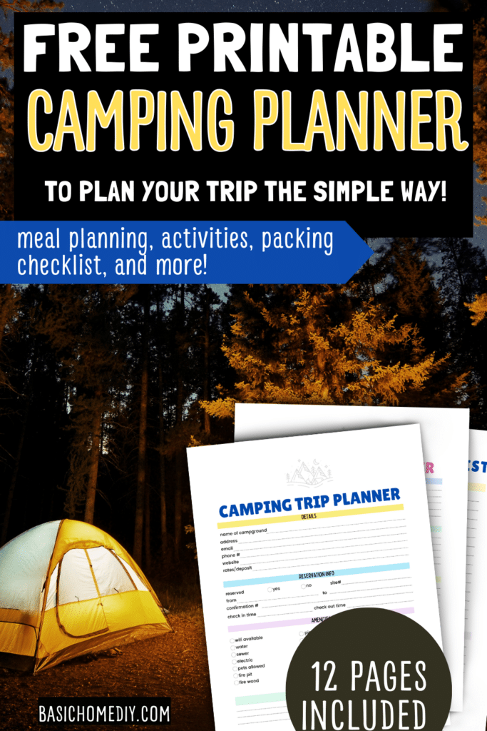 Camping Planner_ Free Printable Including Meal Planning, Packing Checklist, and Activities 4