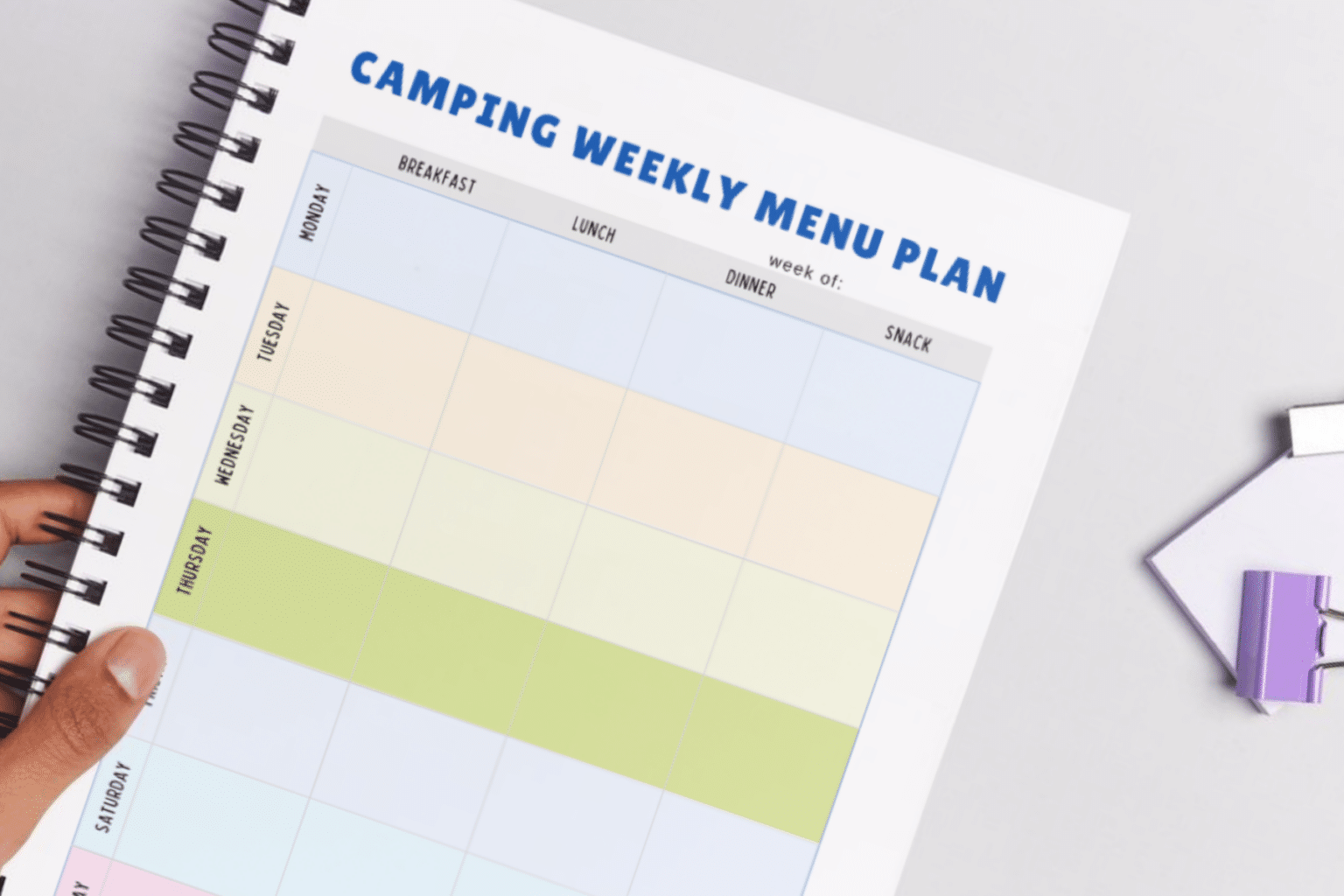 Camping Planner: Free Printable Including Meal Planning, Packing ...