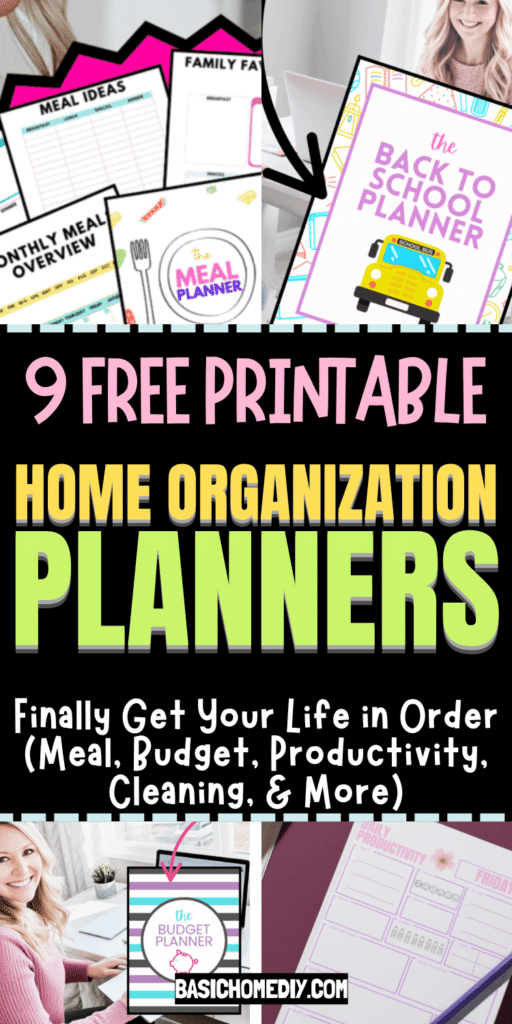 Free Printable Home Organization Planners (Meal, Budget, Cleaning & More) 1