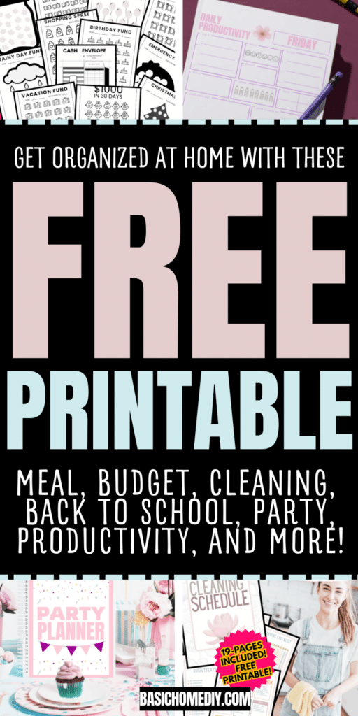Free Printable Home Organization Planners (Meal, Budget, Cleaning & More) 2