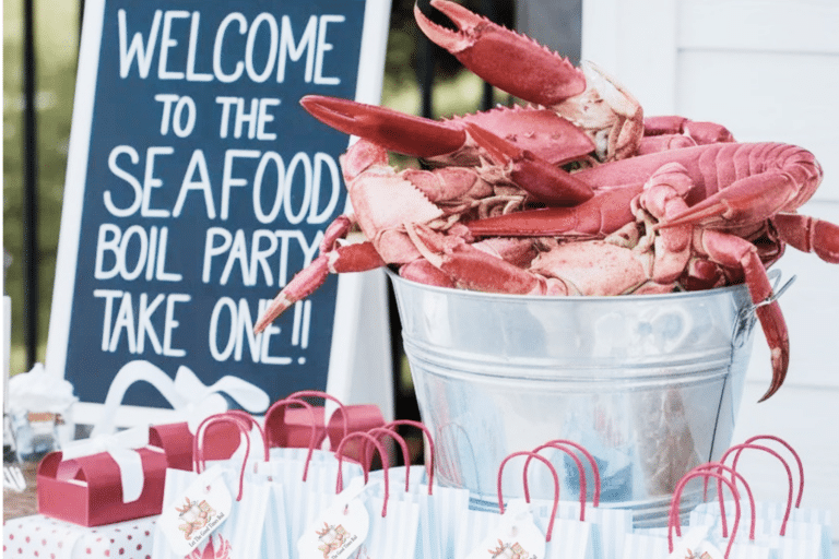 Seafood Boil Party Favors Table