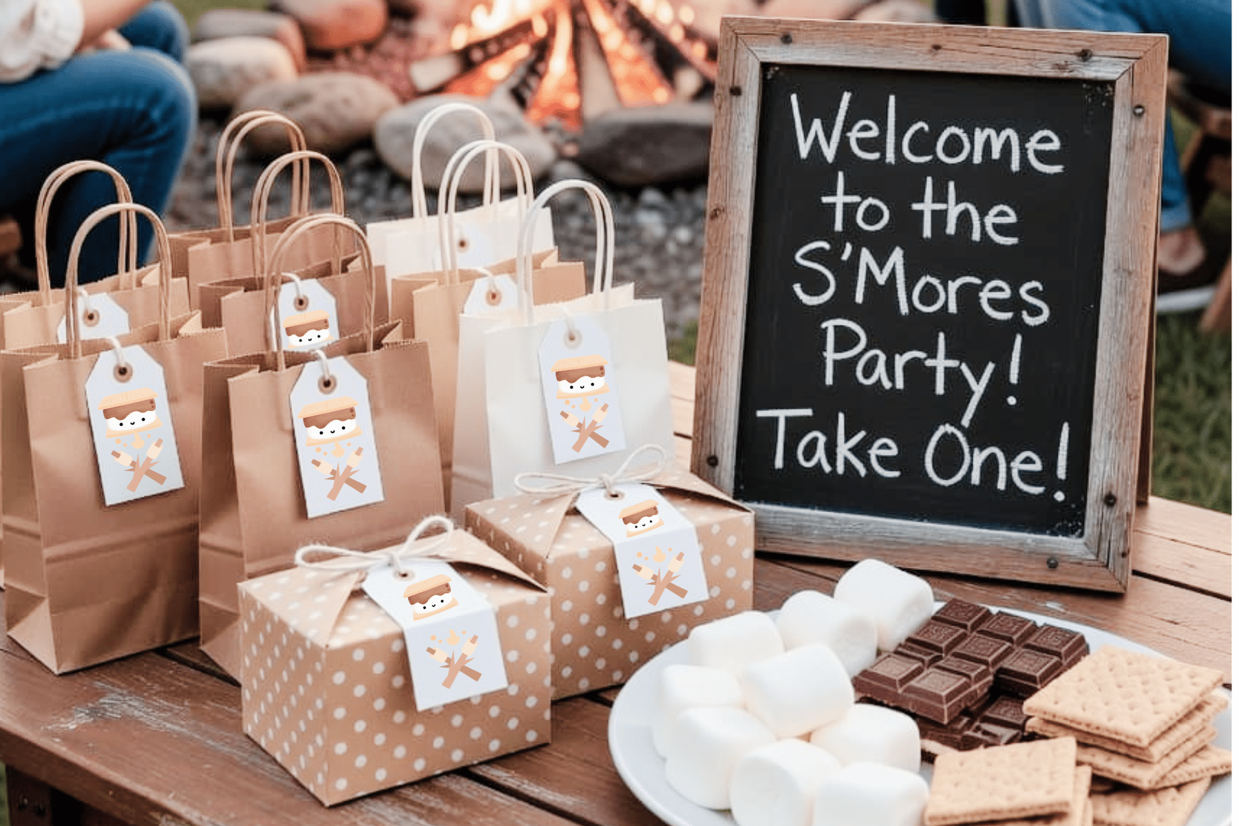S’mores Party Favors Table