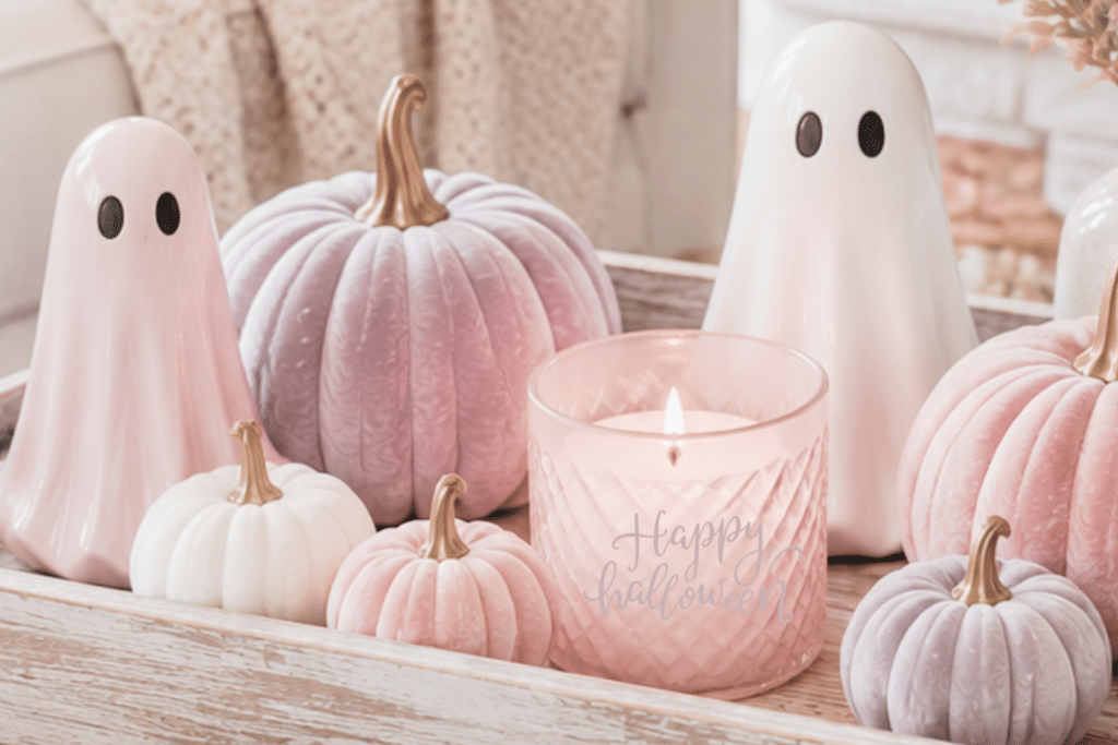 Pastel Halloween Decor for the Coffee Table